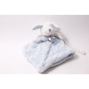 Blankets & Beyond Cute Rabbit Lovely Blue Baby Security Blanket ~ 260206-WH 955